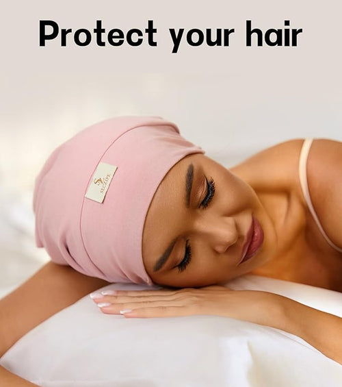 100% Mulberry Silk Bonnet for Sleeping for Curly Hair and Braids, Wrap with Adjustable Strap for Women and Men, Silk, Not Satin（1Pc,Pink