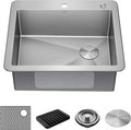 DELTA FAUCET Delta Marca 25 Inch Drop-In Undermount Stainless Steel Single Bowl Kitchen Sink with Accessories