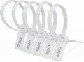 Heavy Duty Plastic Security Seals Self Locking Tamper Evident Shipping Seals Numbered Security Tags 500 PCS (White, 337 mm, 13.2")