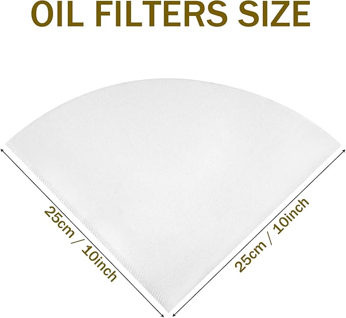 30 Pack 10" Deep Fryer Oil Filters, Best Non Woven Cooking Oil Strainer, Premium Maple Syrup Filter Set, Cones Commercial Filter for Restaurants, Kitchen, Cafes, Food Trucks, Hotels