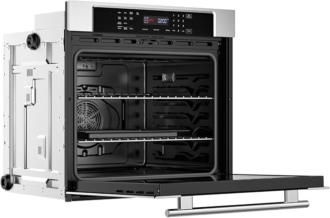 Empava 30" Electric Single Wall Oven Air Fryer Combo Convection Oven Built-in 10 Cooking Functions with LED Digital Display Convection Fan Touch Control in Stainless Steel EMPV-30WO04