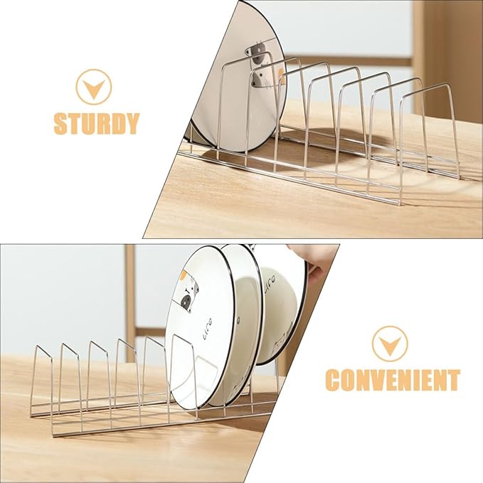 BESPORTBLE Stainless Steel Dish Drying Rack Bowl Holder Plate Draining Rack Kitchen Tableware Storage Organizer for Countertop Dishwasher Cabinet Use
