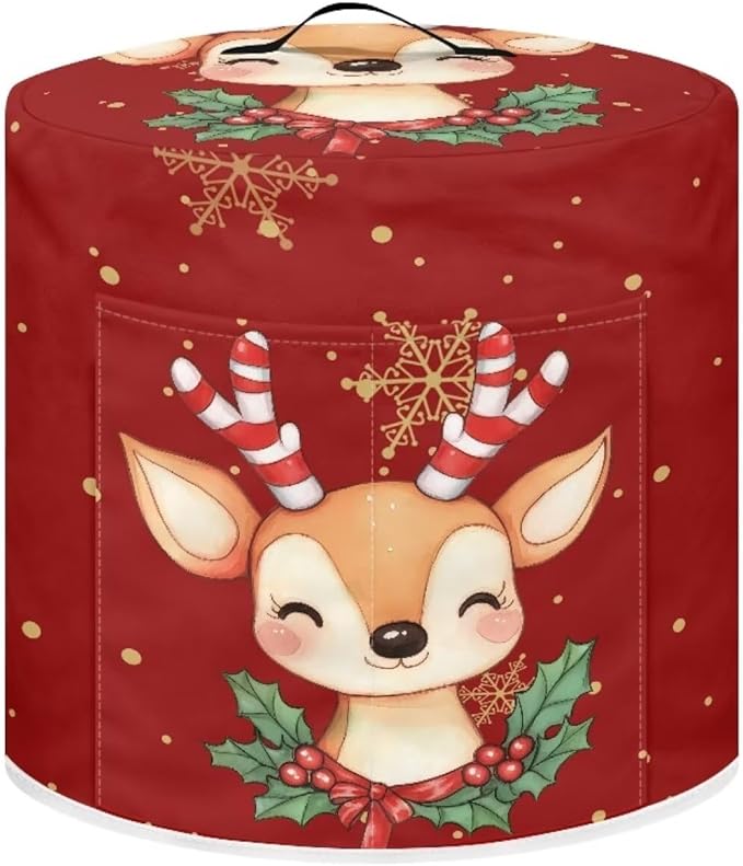Cute Elk Pressure Cooker Cover Instant Pot Accessories Instant Pot Kitchen Appliance Dust Cover with Pockets for Rice Cooker Air Fryer Slow Cooker Dust Covers for Kitchen Size L