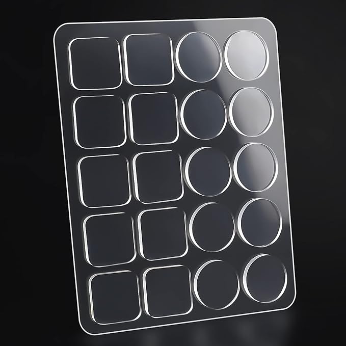 Premium Clear Soft Glass Table Top Bumper, Anti Slide and Scratch for Glass Table, Non-Adhesive Rubber Pads for Glass Table Top Spacer, Round and Square (25mm*2mm, 40 PCS)