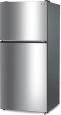 BLACK+DECKER 20.1 Cu. Ft. Top Mount Refrigerator with Freezer, 2 Door Fridge with Top Freezer and Adjustable Temperature Control, Full Size Kitchen Refrigerator, ENERGY STAR, BR2010JS, Stainless Look