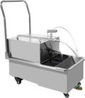 Commercial Gal Fryer Filter Machine, Stainless Steel Mobile Oil Filtration System with Overloading & Overheating Protection, Deep Fryer Oil Filter Cart for Restaurant, Supermarket, Canteen