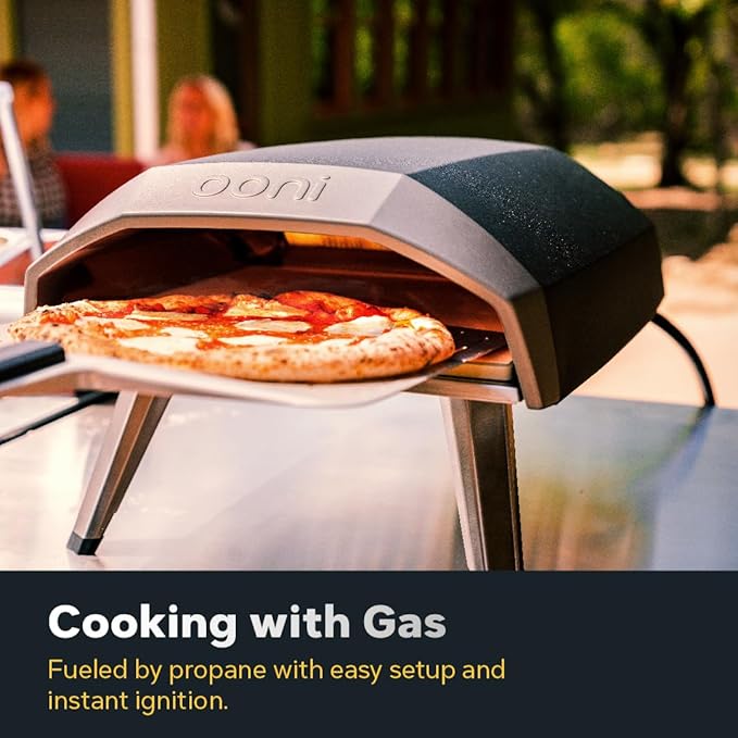 Ooni Koda 12 Gas Pizza Oven – 12" Outdoor Pizza Oven Cooks Pizza in 60 Seconds, Includes 28 mBar Regulator and Gas Hose, Propane Grill Reaches 950°F
