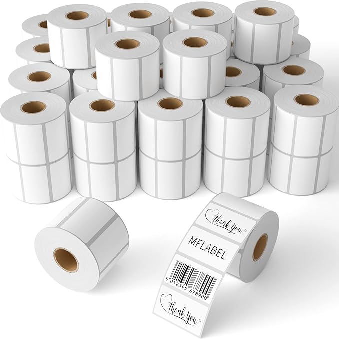 MFLABE 54 Rolls of 1000 2-1/4 x 1-1/4 Inch Direct Thermal Perforated Shipping Labels,SKU Labels