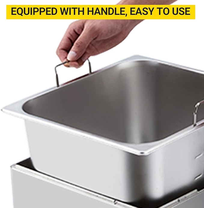 11L Electric Deep Fryer, 1700W Heavy Duty Oil Fryer with Max/Min Oil Mark & Drain Valve, Perfect for Fried Chicken French Fries Shrimp