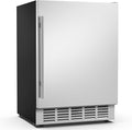 24 Inch Outdoor Beverage Fridge, Weather Proof Stainless Steel Beverage Cooler Under Counter Beer Fridge, Indoor/Outdoor Beverage Refrigerator for 190 Cans, Built-in/Freestanding (Foam Door)