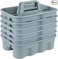 Cleaning Supplies Caddy with Handles, Plastic Cleaning Tools Caddy, Gray, 6 Packs
