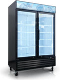 44.8 Cu.Ft Double Door Commercial Upright Display Freezer Merchandiser —Glass Doors With ETL Certified, -8 to -1℉,Auto Defrost, Heated Door Frame, LED Lighting, for Cafes, Restaurants, Stores.