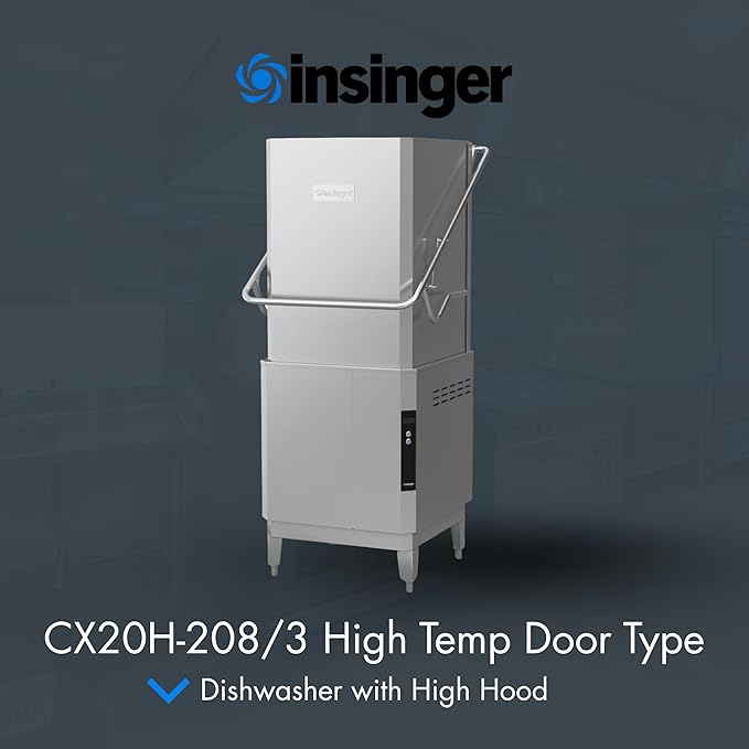 CX20H-208/3 Premier Series Dishwasher with Extra High Hood, Quad-Arm Wash System, Booster, Straight-Thru Design, 60 Racks/Hr, 1.5 HP Motor, Stainless Steel, 208V 3PH