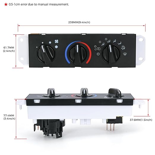 HVAC Climate Control Panel with Blower Motor Switch for Jeep Wrangler TJ 1999 2000 2001 2002 2003 2004 Replace 55037473AB