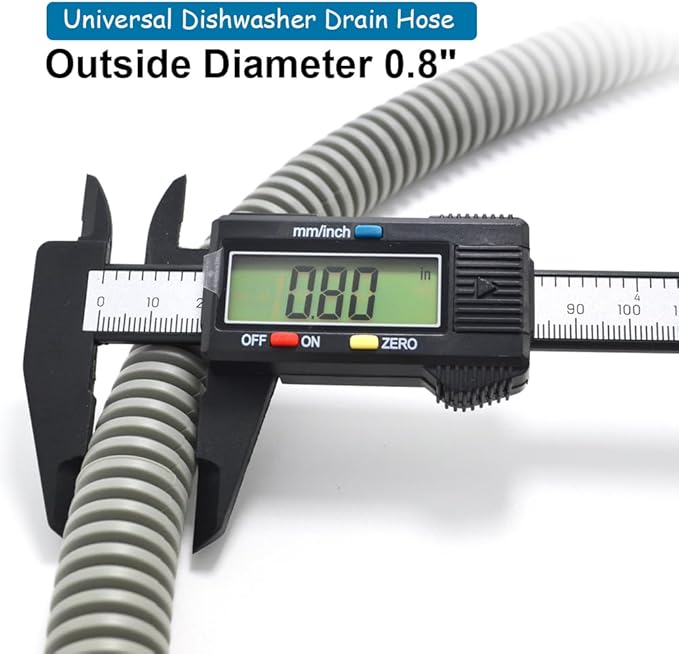 Universal Dishwasher Drain Hose - 12 Ft Discharge Hose - Corrugated and Flexible Dishwasher Hose Drain Replacement with Clamp