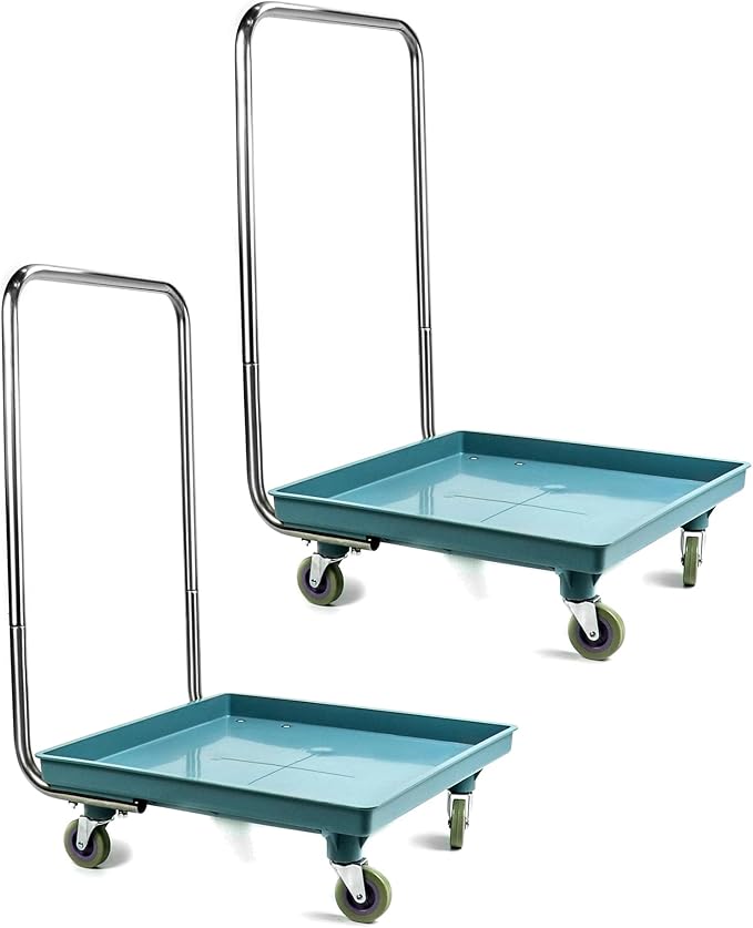QWORK Warewashing Rack Dolly with Detachable Handle – 200lbs Static Load Cart for Kitchens, Hotels & Catering