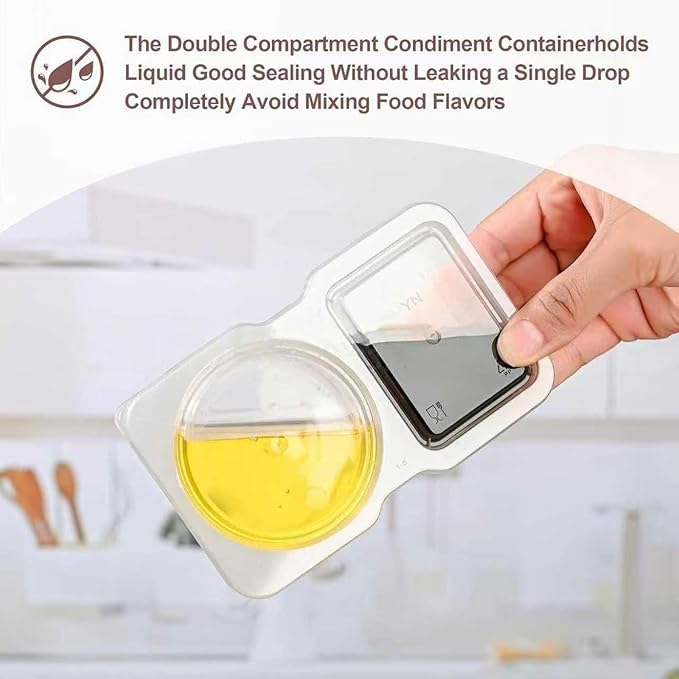 30 Pack Snack Containers with Lids, 2-Compartment Food Storage Boxes for Meal Prep, Portion Control, Lunch, Kids, School, Work, and On-the-Go Snacks
