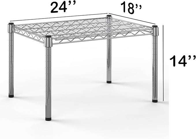 18''W x 24''L x 14''H Chrome Plated Wire Dunnage Rack | Off The Floor Storage