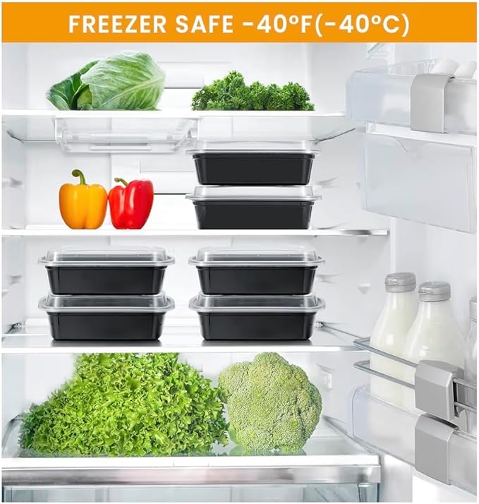 38oz Meal Prep Containers, Extra Large &Thick Food Storage Containers with Lids, Reusable Plastic,Disposable Bento Box,Stackable,Microwave/Freezer/Dishwasher Safe, BPA Free (35 Containers)