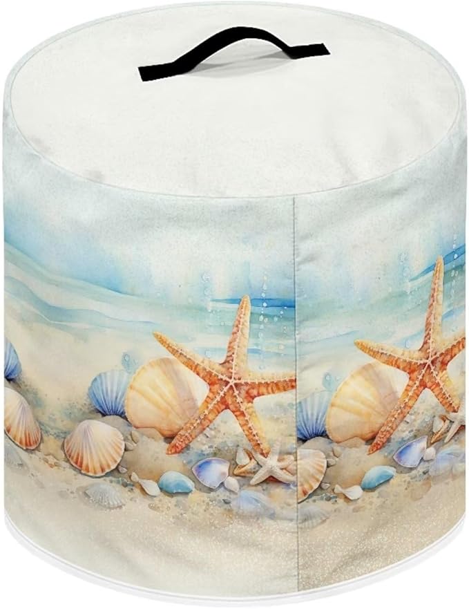 Dust Cover for 6 Quart Pressure Cooker Accessories, Dust Proof Easy to Clean Electric Appliance Cover Air Fryer Accessories with Pocket, Watercolor Starfish Seashell