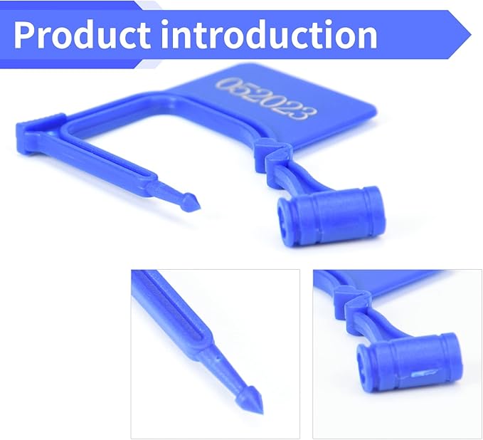 Tamper Proof Plastic Security Padlock Seals Numbered Disposable Safety Tags - Locks Self-Locking for Luggage Medical Clothing (1000 PCS) (Blue)