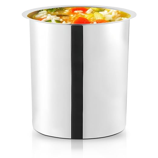 OCS Parts 4.25 Quart Bain Marie Pot | 7.75" x 6" Stainless Steel Pot for Warm or Cold Food, Sauces, Soups, or Organizing Cooking Utensils