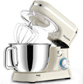 HOWORK Electric Stand Mixer,10+p Speeds Kitchen Mixer With 6.5QT Stainless Steel Bowl,Dough Hook, Wire Whip & Beater,for Most Home Cooks White