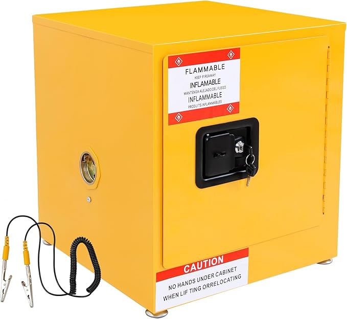Flammable Cabinet, Galvanized Steel Safety Cabinet, Adjustable Shelf Flammable Storage Cabinet, for Commercial Industrial and Home Use,17x17x18In