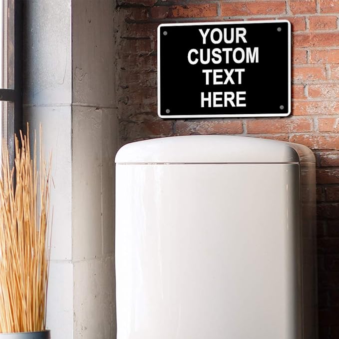 Aluminum Weatherproof Metal Sign Multiple Sizes Custom Personalized Text Here Black White Traffic Regulation Horizontal Street Signs 14x10Inches