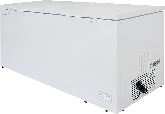 KoolMore KM-SCF-30C 79 in. Commercial Two-Door Chest Freezer, 30 Cu. Ft. in White, ETL Listed