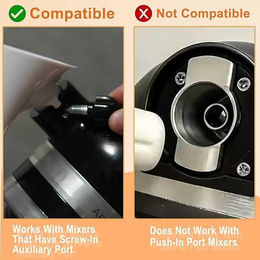 2Pcs White Flour Funnel for Kitchen Aid Mixer, Flour Funnel Accessories for Kitchen Aid Artisan KSM150 5-Quart Tilt-Head Stand Mixer,Plastic Powder Funnels with Easy-Pour, Prevents Spills and Messes