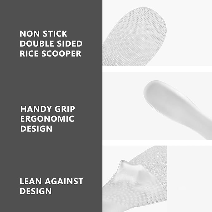 H&Zebrabro 1 Piece Japanese Style Rice Paddle, Food-grade Non Stick Rice Scooper Spoon, Heat Resistant Rice Spoon Paddle for Rice Cooker, Dishwasher Safe (Transparent)