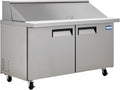 Kratos Commercial Refrigerator, Mega Top Sandwich/Salad Prep Table, 60" Wide Two Door Stainless Steel Refrigerated Prep Table with 24 Food Pan Capacity (67K-036)
