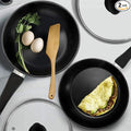 HOMICHEF Nonstick Frying Pan Set of 2 (9.5 & 11 Inch) with Glass Lids - Skillet & Omelet Pan Cookware Set, Nickel Free Stainless Steel, Induction Compatible
