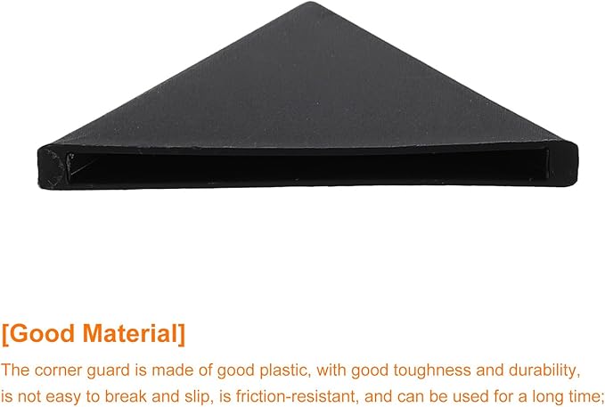 uxcell 20Pcs Plastic Corner Protectors 4x50mm Right Angle Shape Glass Corner Guards Cushion for Corner Protection of Glass, Mirror, Tile, Black