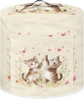 Xoenoiee Cute Cat Butterfly Floral Print Pressure Cooker Cover Kitchen Appliance Dust Cover with Pockets for Rice Cooker Air Fryer Slow Cooker, for 6 Qt Pot