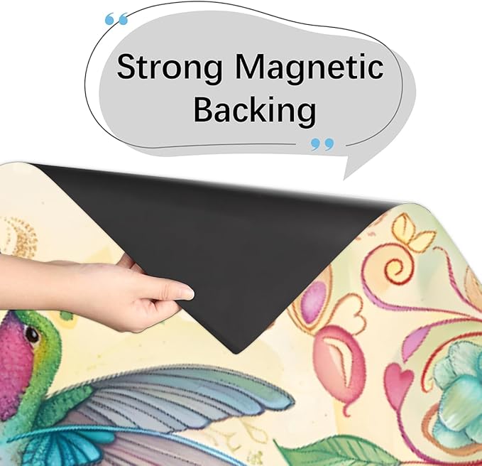 Hummingbird Butterfly Flower Dishwasher Magnet Cover, Reusable Refrigerator Panel Stickers Microwave Front Door Covers Magnets for Kitchen Home Appliances Holiday Party Decorations 23 X 26 in