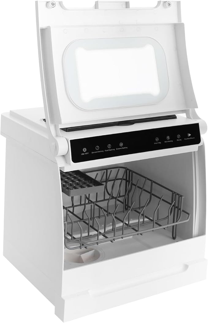 Countertop Dishwasher Portable with 6 Programs, 5L Built-in Water Tank, 161.6℉ High-Temp for Apartments, Dorms and RVs