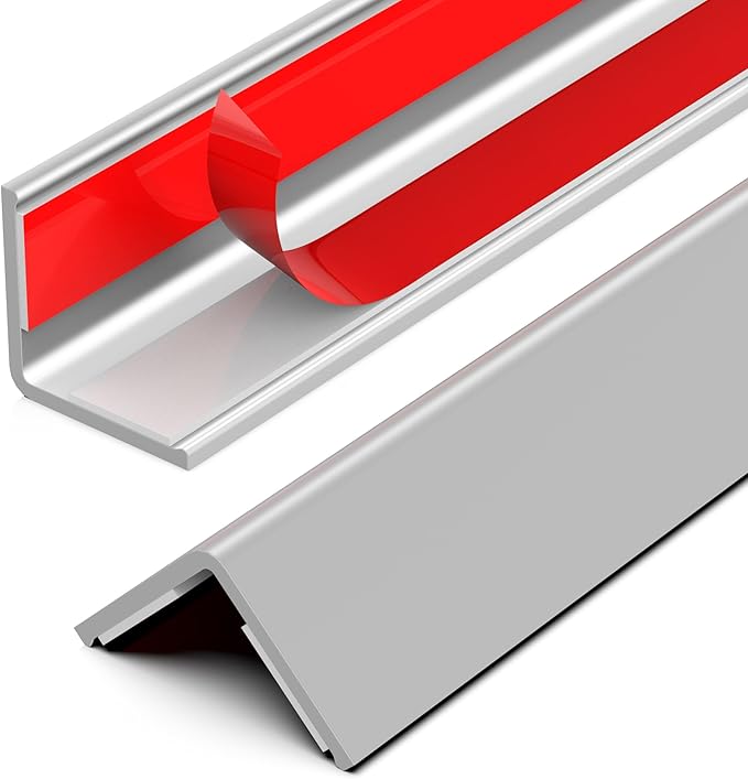 ‎Frychee Wall Corner Protector, Walls Edge Protector，Self-Adhesive Wall Corner Guards,PVC Double Side Edge Protector， Furniture Stairs Guard (Gray 2PCS 120cm/47.2in)