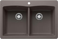 BLANCO 443104 Diamond Silgranit Double Bowl Undermount or Drop-In Kitchen Sink, 33" L X 22" W - Volcano Gray