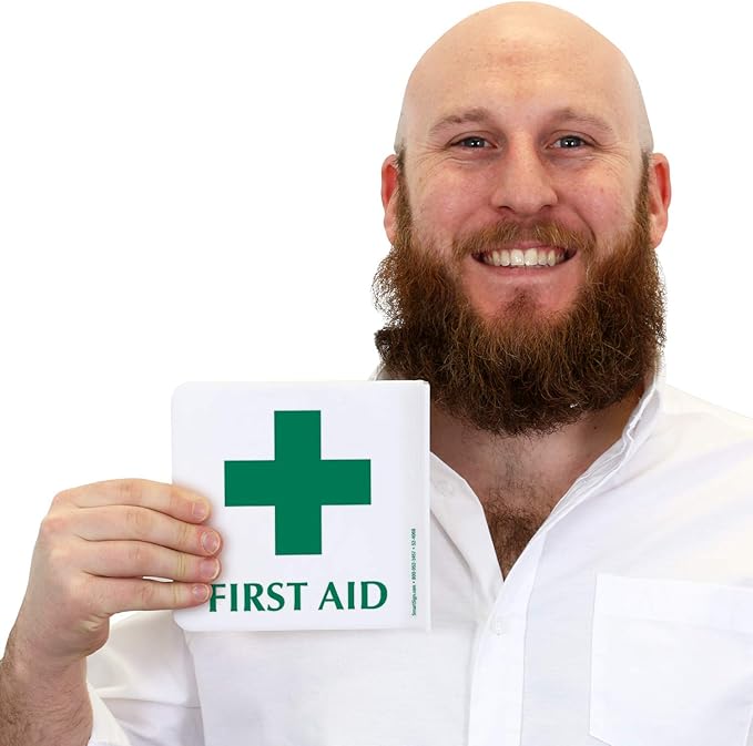 SmartSign "First Aid" Projecting Sign | 6" x 6" Acrylic