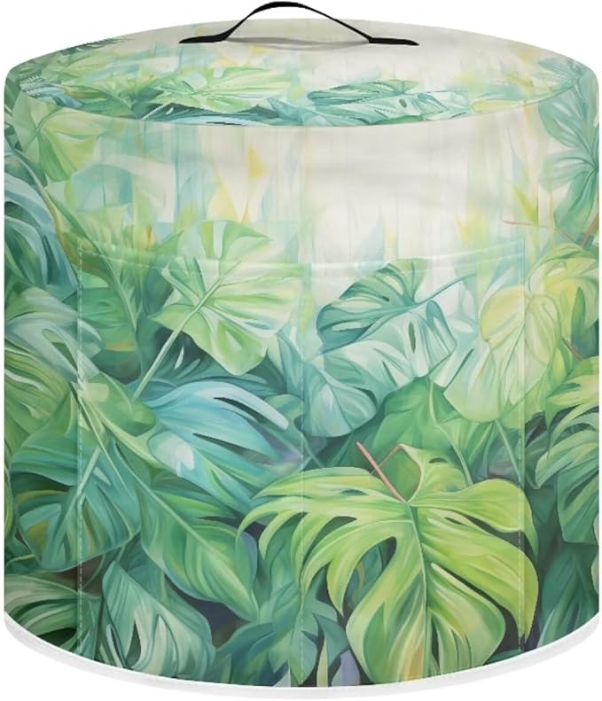 Flashideas Palm Leaves Pressure Cooker Cover for Women Insulated Rice Cooker Cover with Easy to Clean Lining Waterproof Dust Cover with Pockets for Instant Pot 6 Quart Appliance Cover