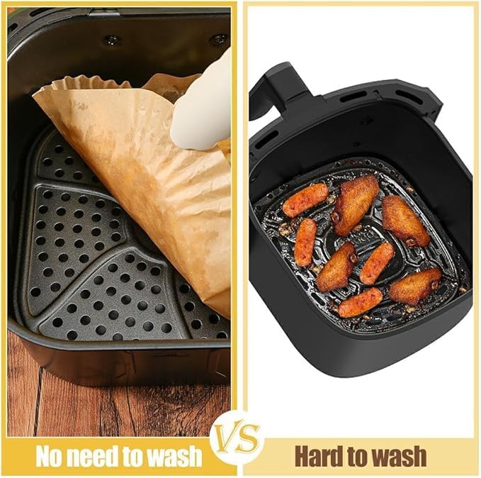 380 Pcs Air Fryer Liners Disposable, Food Grade Parchment Paper Liners,Oil-Proof& Non-Stick, Suitable for Air Fryers, Microwaves, Ovens(8 Inch,380Pcs)