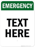 Custom Emergency Sign, OSHA Sign, 18x24 Inches, Rust Free .063 Aluminum, Fade Resistant, Made in USA by My Sign Center