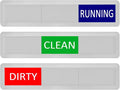 Kichwit Dishwasher Magnet Clean Dirty Dishwasher Running Sign, Works on All Dishwashers, 3 Options, Easy to Switch, Silver