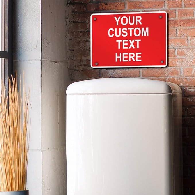 Aluminum Weatherproof Metal Sign Multiple Sizes Custom Personalized Text Here Red White Danger Horizontal Street Signs 10x7Inches
