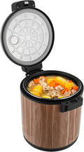 120 Cup Large Capacity Commercial Rice Cooker Warmer with Nonstick Inner Pot, Adjust Temper Soup Warmers Sushi Rice Warmer for Restaurant Party Family, Only Warm Function (Wood Grain Style)