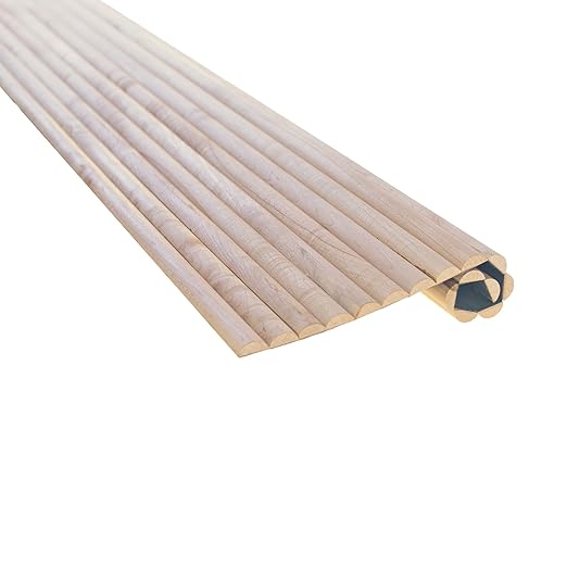 1' Wide x Nominal 8' High x 5/16' Thick Unfinished Solid Red Oak Tambour Sheet with 3/4" Half Round Grooves