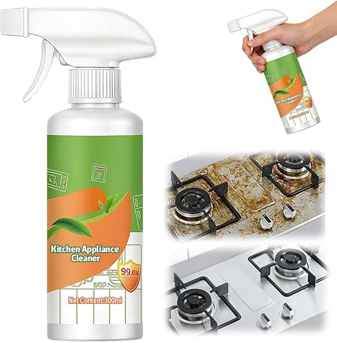 Kafia Natural Enzyme Formula to Household Appliances,Electrolyzed Ion Kitchen Cleaner Spray,Kitchen Appliance Cleaner,For Hold,Oven,Stove,Range Hood (300ML-1PCS)