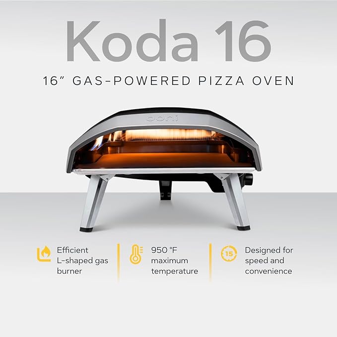 Ooni Koda 16 Gas Pizza Oven - Essentials Pizza Oven Bundle - Includes 14" Perforated Pizza Peel